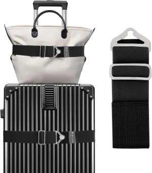 2-in-1 Luggage Straps for Suitcases Travel Belt Luggage Straps Add a Bag Adjustable Suitcase Straps Over Handle Travel Belt for Carry On Bag with Alloy Buckle Elastic Belt Travel Essential Accessories