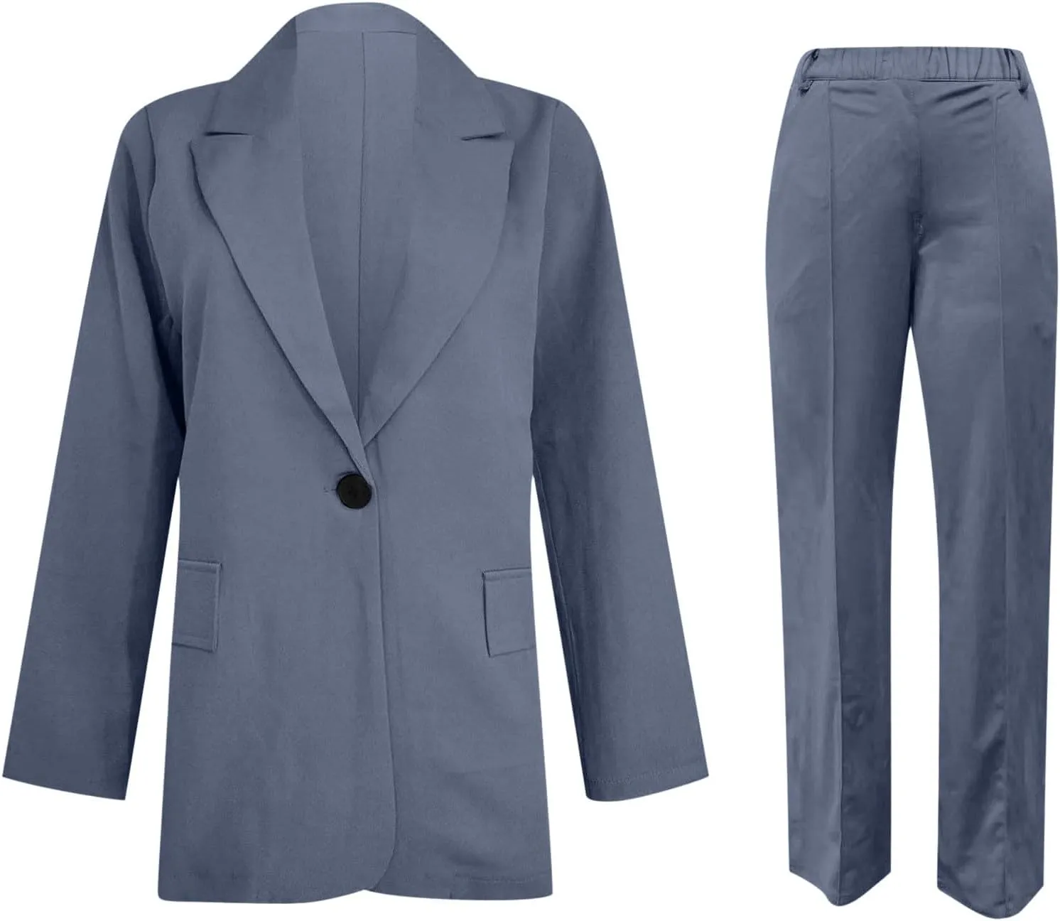 2 Piece Outfits for Women Dressy Blazer Jackets High Waisted Straight Leg Pants Suits Set Business Casual Work