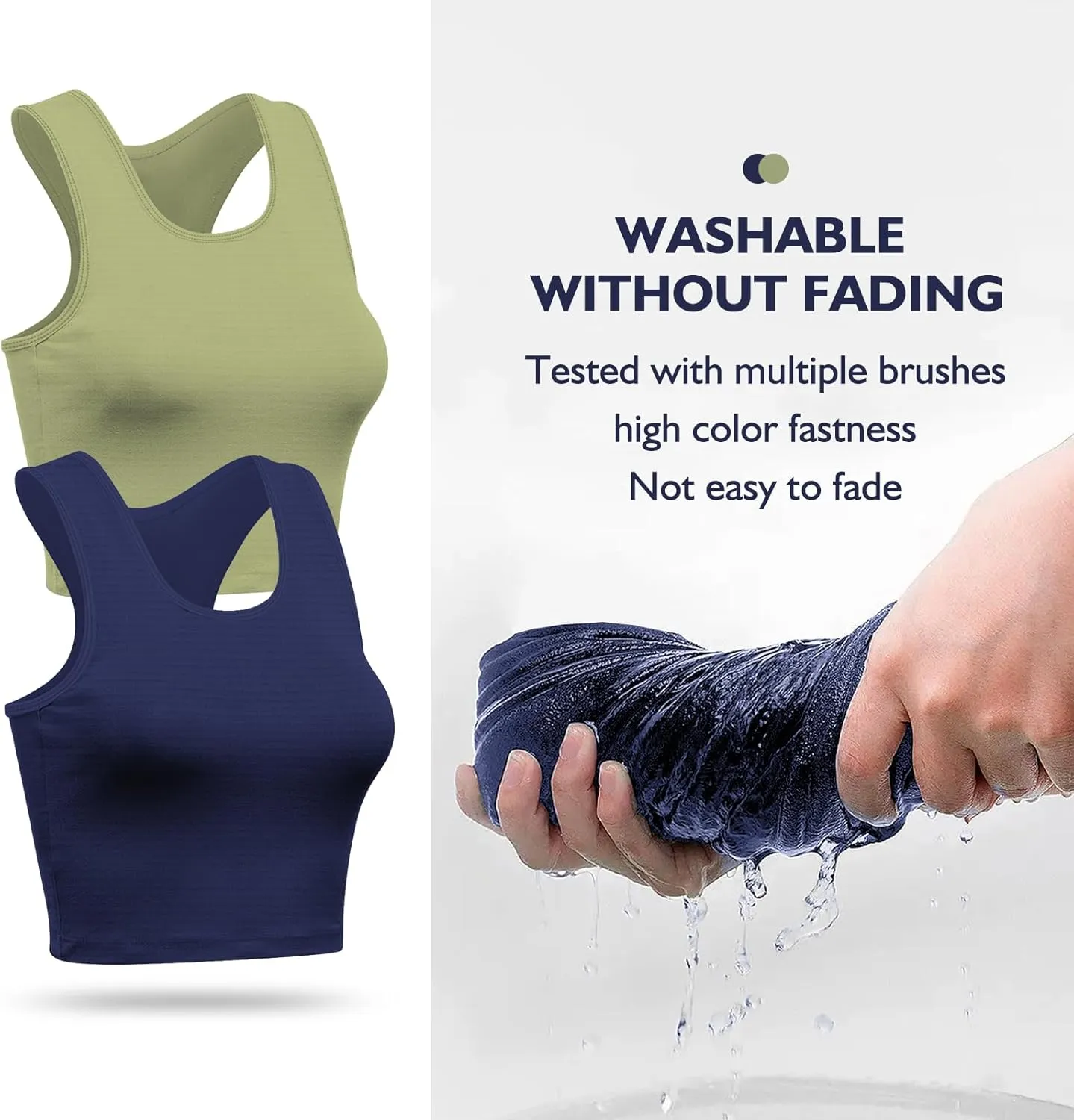 2 Pieces Tank Top for Women, Basic Sleeveless Crop Tops, Going Out Tops Workout Tops Teen Girls Racerback Daily Wearing