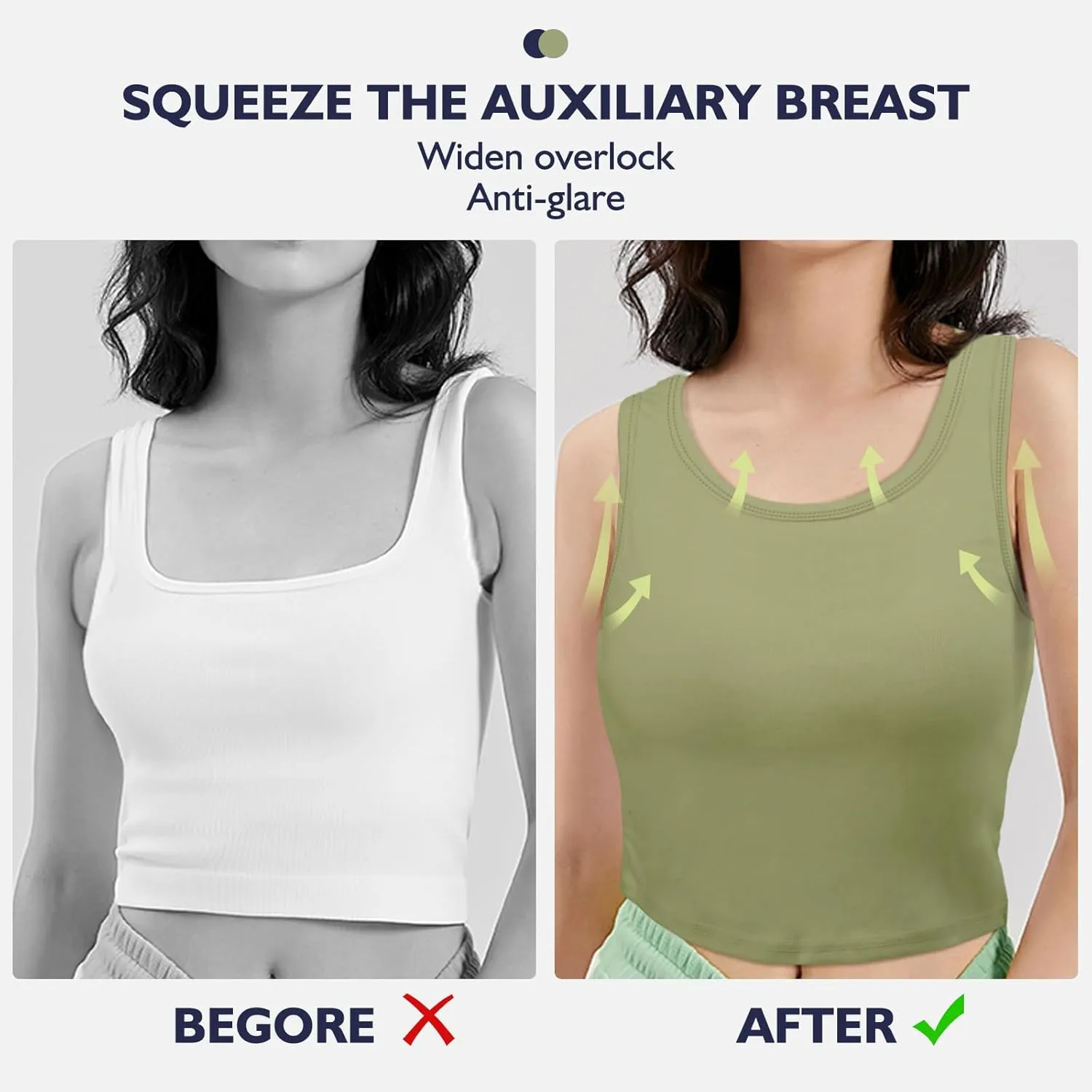 2 Pieces Tank Top for Women, Basic Sleeveless Crop Tops, Going Out Tops Workout Tops Teen Girls Racerback Daily Wearing