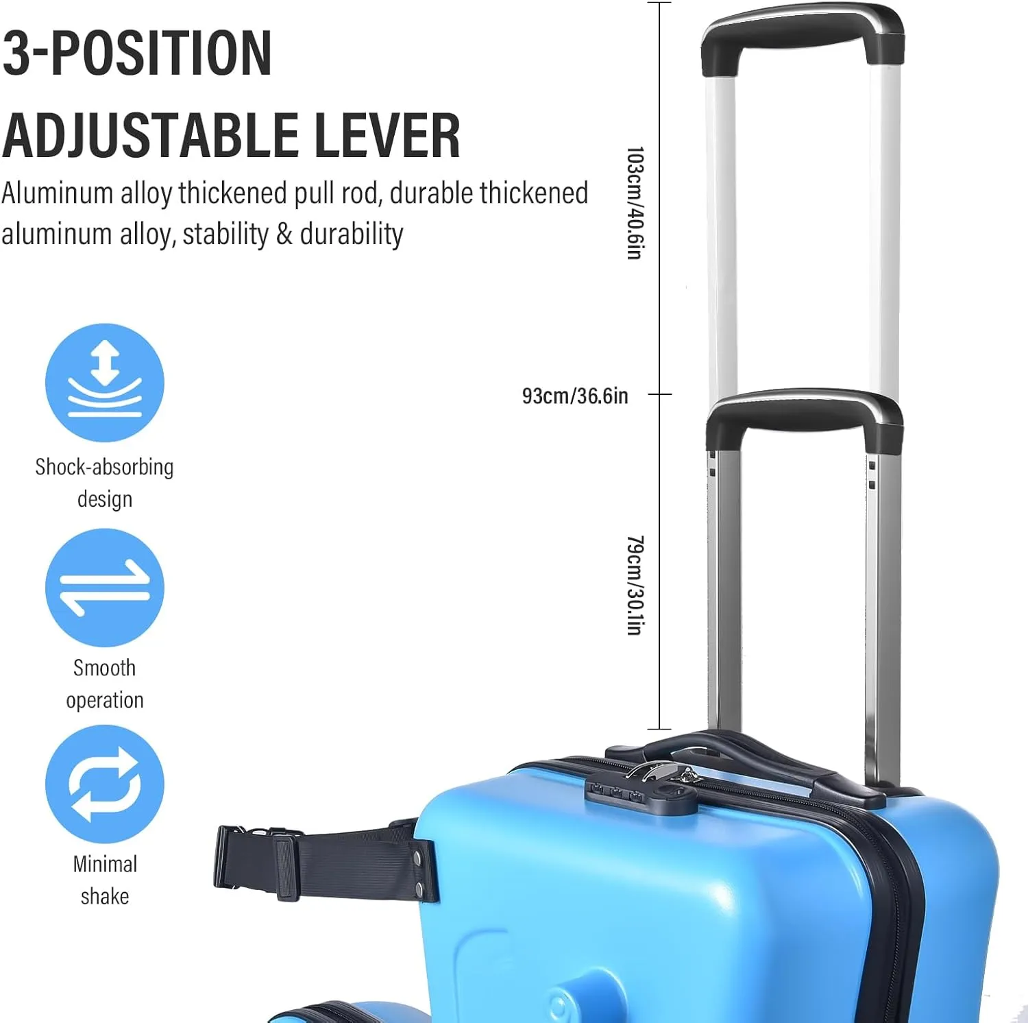 20 Inch Riding Trolley for Kids,Toddler Luggage Seat Ride with Lock | Kids Travel Suitcase with Safety Belt, Wheels for Toddler Airplane Travel, ABS PC (Blue)