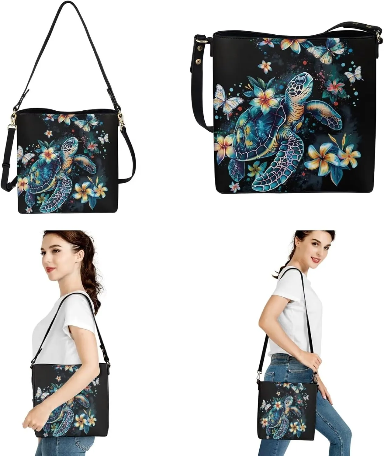 2Pcs Shoulder Bags Set Tote Bag Crossbody Bags for Women Car Key Fob Cover