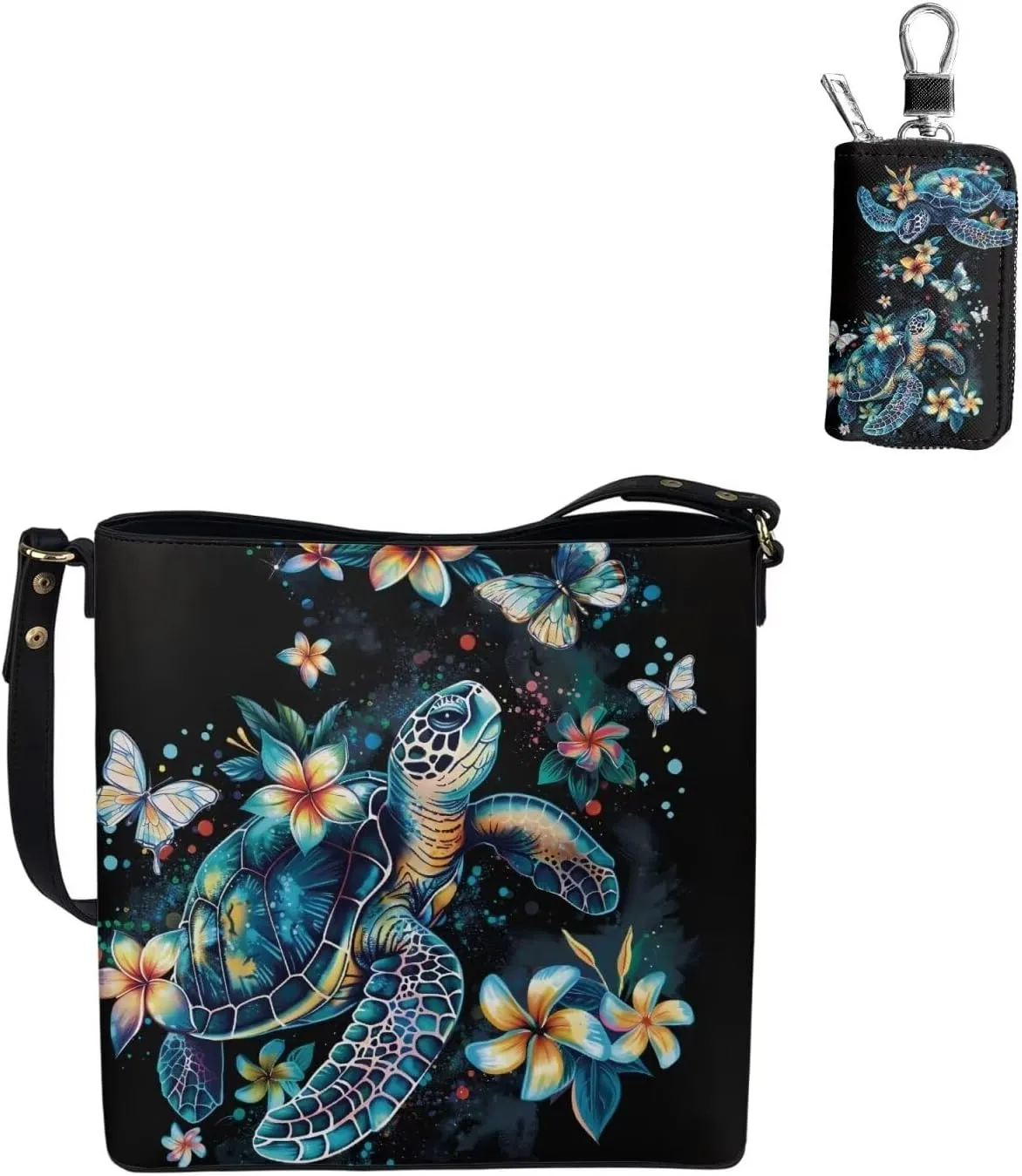 2Pcs Shoulder Bags Set Tote Bag Crossbody Bags for Women Car Key Fob Cover