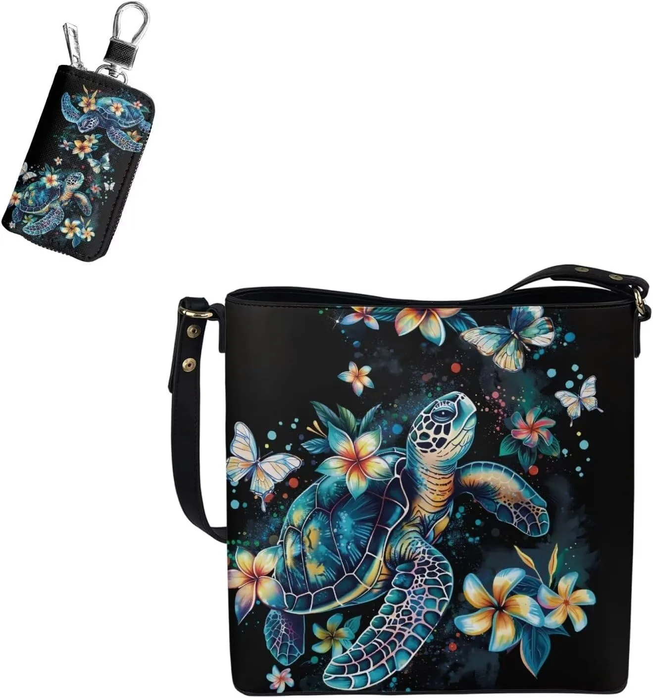 2Pcs Shoulder Bags Set Tote Bag Crossbody Bags for Women Car Key Fob Cover