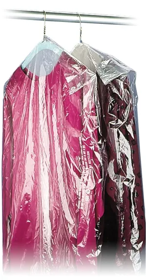 40" 21x7 Crystal Clear Plastic Dry Cleaning Poly Garment Bags - 600 Bags / Roll