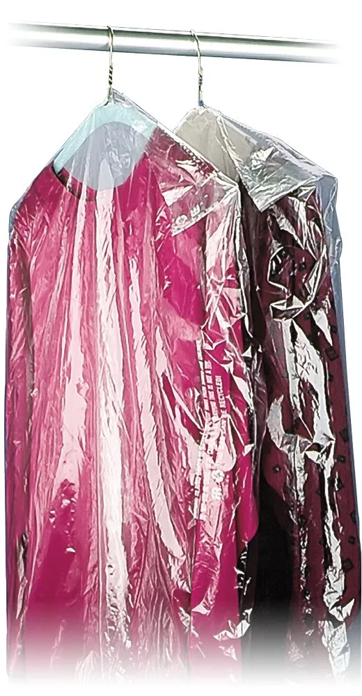 40" 21x7 Crystal Clear Plastic Dry Cleaning Poly Garment Bags - 600 Bags / Roll