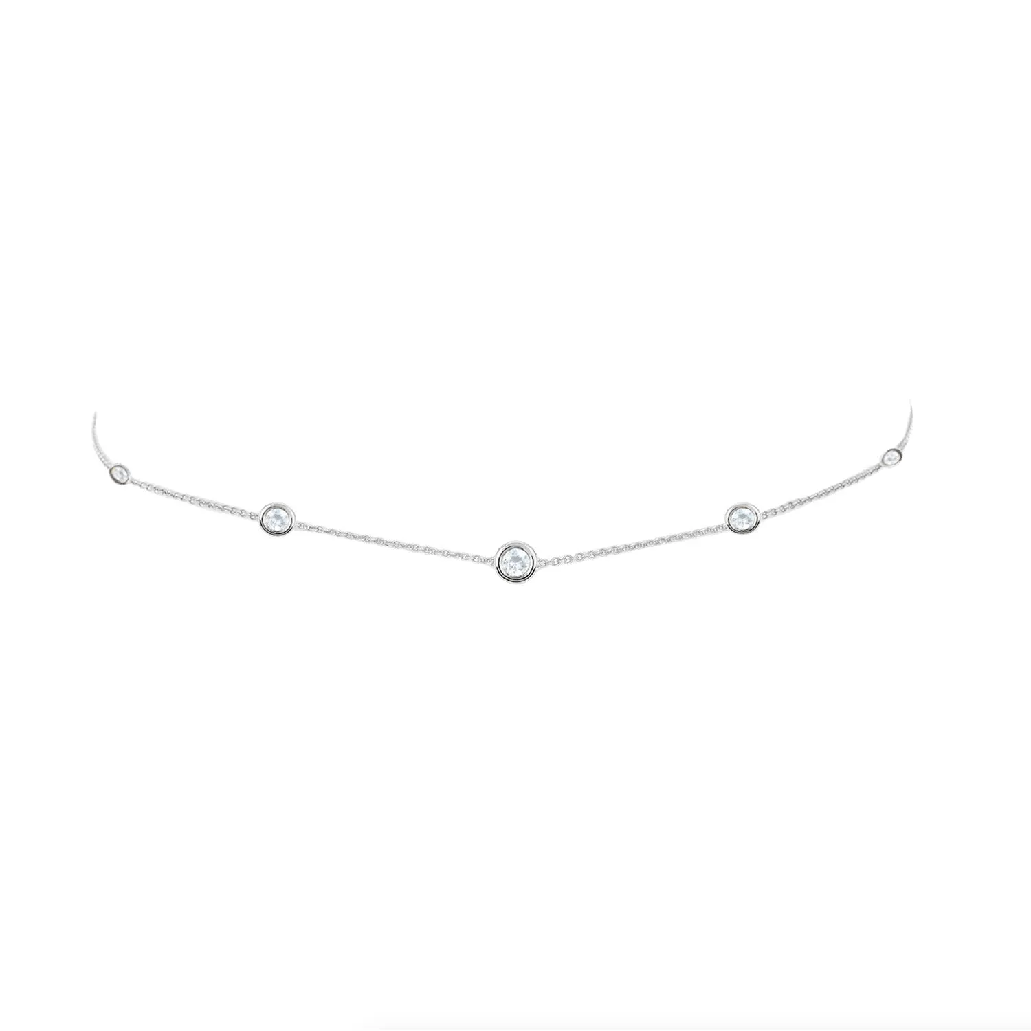 5 Moonstone Orbit Bezel Choker