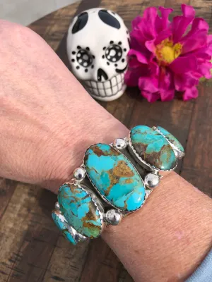 5 Stone Kingman Turquoise Cuff #4