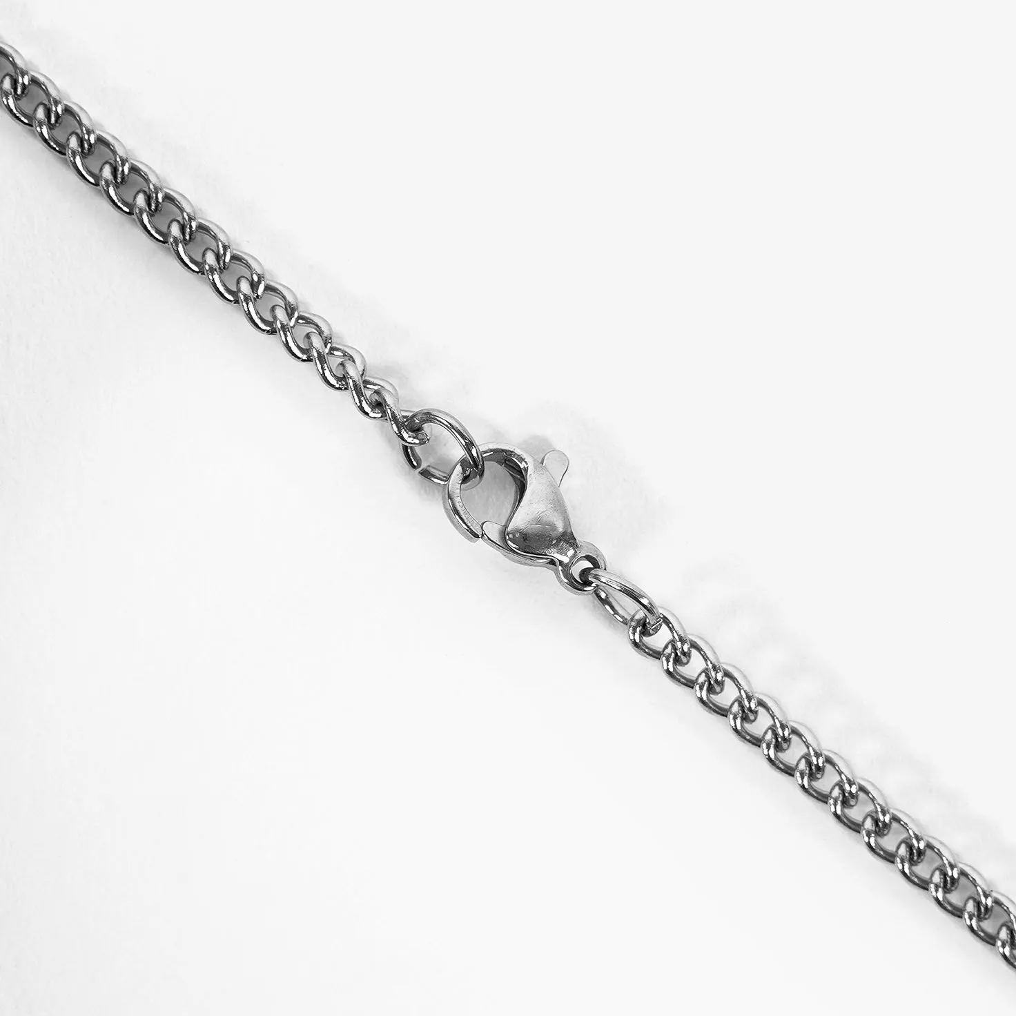 50 Number Pendant with Chain Necklace - Stainless Steel