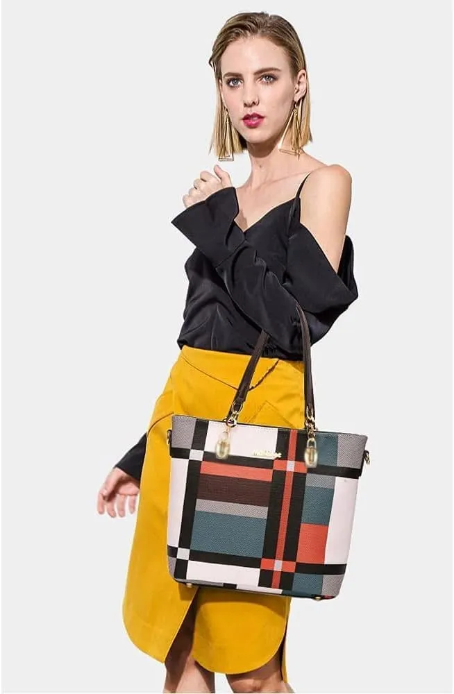 6-Pcs Womens Handbags Tote Bags Shoulder Bag Leather Purses Satchel Bag