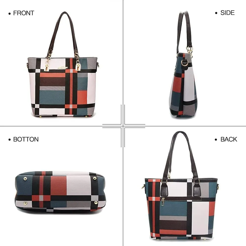 6-Pcs Womens Handbags Tote Bags Shoulder Bag Leather Purses Satchel Bag