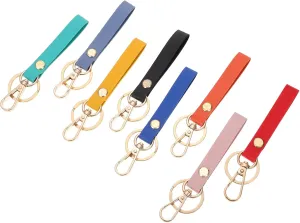 8Pcs PU Leather Keychain Wristlet Durable Hand Wrist Strap Key Holder Elegant Design for Easy Carrying Stain Resistant and for Bags and Belts