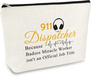 911 Operator Gift Makeup Bag 911 Dispatcher Appreciation Gift EMT Emergency Dispatcher Gifts Cosmetic Bag Pouch Thank You Gift for 911 Operator Dispatcher Birthday Christmas Gift Retirement Gift
