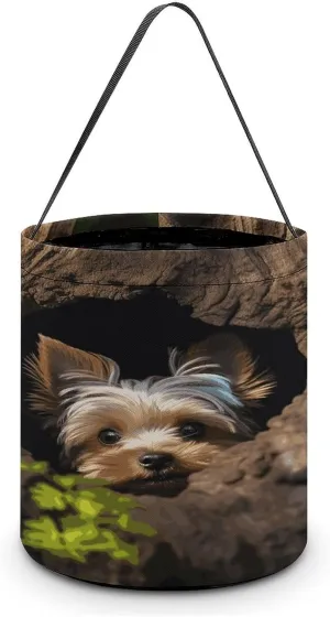 A Little Yorkshire Terrier Halloween Tote Candy Bag Candy Basket Candy Bucket Gift Bag for Halloween Party