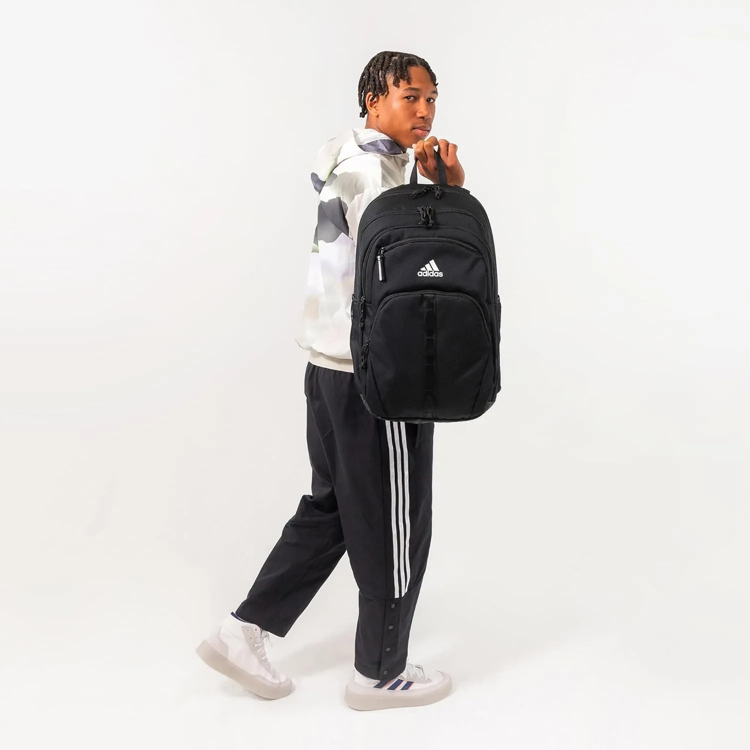 adidas Prime Backpack for Work, Travel Bag for Women and Men with Padded Compartment for Laptop, Black/Gold Metallic/2, One Size