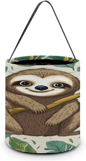 Adorable Sloth Halloween Tote Candy Bag Candy Basket Candy Bucket Gift Bag for Halloween Party