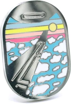 Airplane Window View Clouds Enamel Pin Adventure Travel