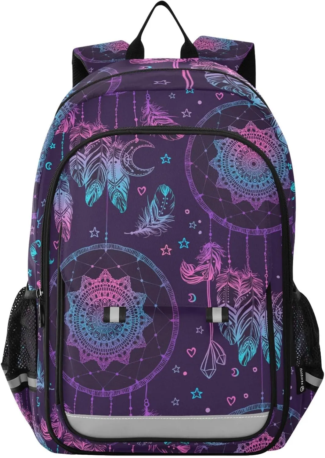 ALAZA Boho Dreamcatcher Feathers Moon Laptop Backpack Purse for Women Men School Bag 17 Inch Bookbag Student Boys Girls Travel Casual Daypack