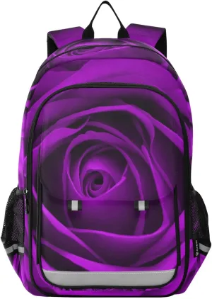 ALAZA Purple Rose Flower Roses Laptop Backpack Purse for Women Men School Bag 17 Inch Bookbag Student Boys Girls Travel Casual Daypack