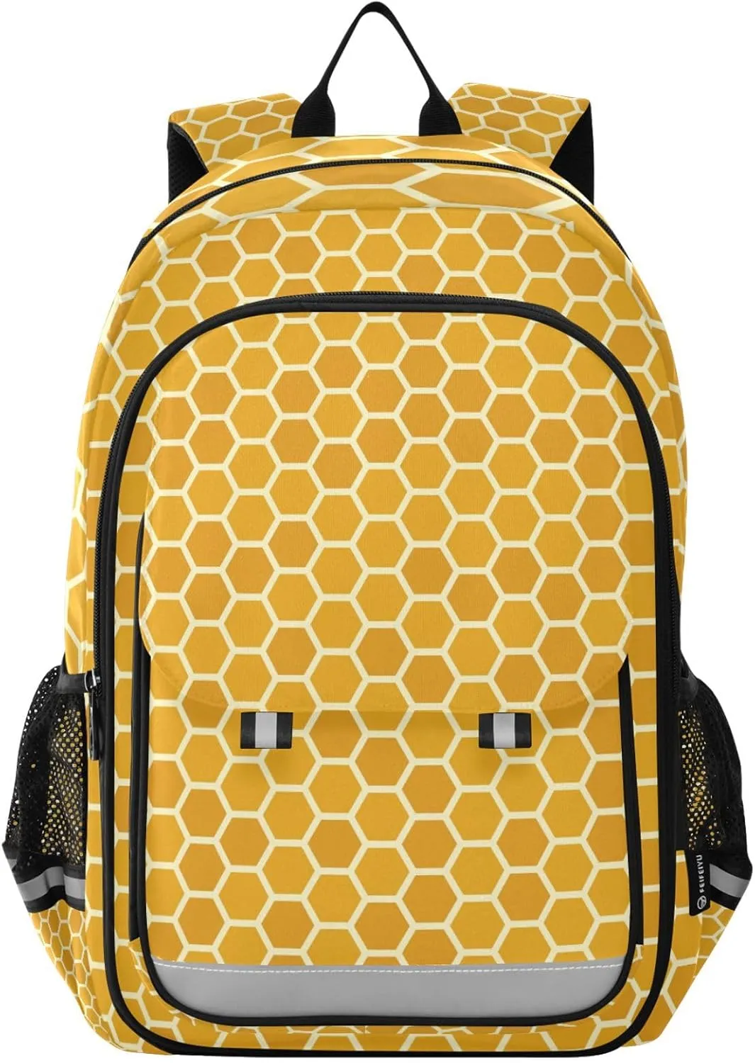 ALAZA Yellow Honeycomb Pattern Laptop Backpack Purse for Women Men School Bag 17 Inch Bookbag Student Boys Girls Travel Casual Daypack
