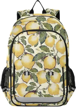 ALAZA Yellow Lemon Fruits Laptop Backpack Purse for Women Men School Bag 17 Inch Bookbag Student Boys Girls Travel Casual Daypack