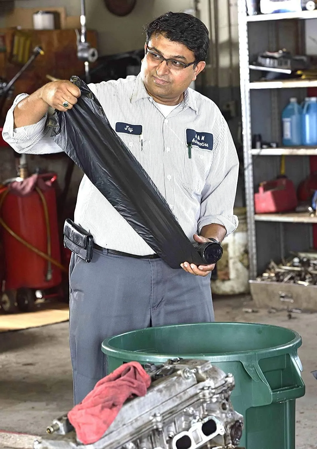 Aluf Plastics 20-30 Gallon Trash Bags - (100 Count) 1.1 MIL (Equiv) Low Density Plastic Garbage Bags - 30" by 36" for Home, Kitchen, Office Commercial Industrial, Black