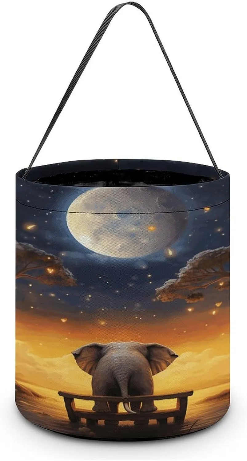 Animal Elephant Owl Tree Moon Star Halloween Tote Candy Bag Candy Basket Candy Bucket Gift Bag for Halloween Party