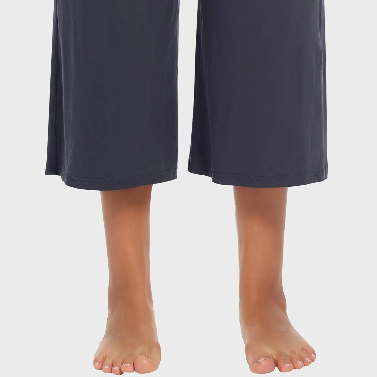 Annenmy Womens Capri Yoga Pants Wide Leg Gym Shorts Quick Dry Drawstring Pants Loose Workout Capris Sweatpants with Pockets