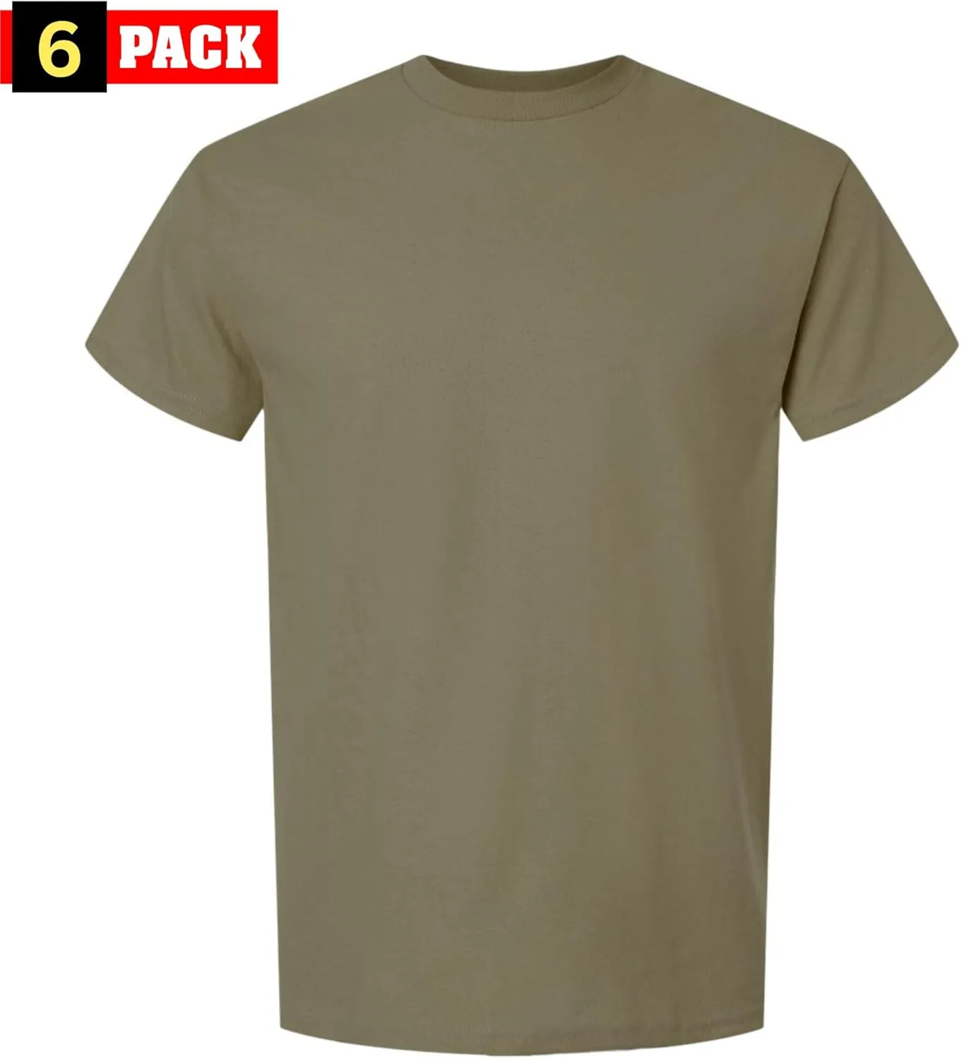 AR 670-1 Army Compliant Coyote Brown Mens Military T-Shirt 100% Cotton OCP Scorpion Uniform Approved 6-Pack