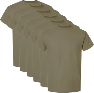 AR 670-1 Army Compliant Coyote Brown Mens Military T-Shirt 100% Cotton OCP Scorpion Uniform Approved 6-Pack