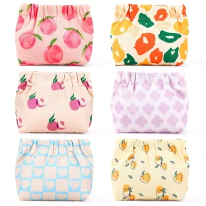 AUGSUN 6PCS Elastic Hair Tie Organizer, Aesthetic Hair Tie OrganizerLipstick Bag, Elastic Storage Bag, Travel Floral Makeup Pouch