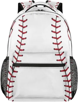 AUUXVA Baseball Stitches Laptop Backpack Kids Girls Boys Bookbag School Travel Tablet Back Pack Students Schoolbag For Elementary Junior High School College Hiking Fits 13 14 14.5 Inch