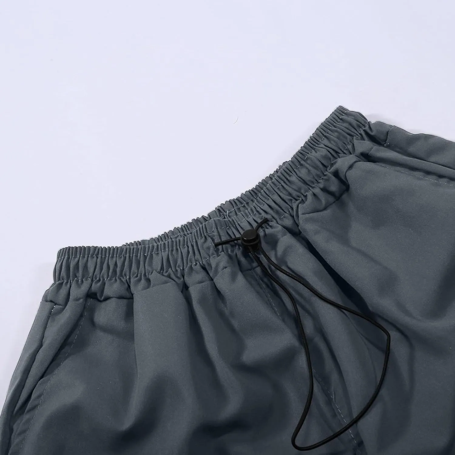 Baggy Parachute Pants for Women Elastic High Waist Lounge Cargo Pants Multiple Pockets Jogger Y2K Quick Dry Pant