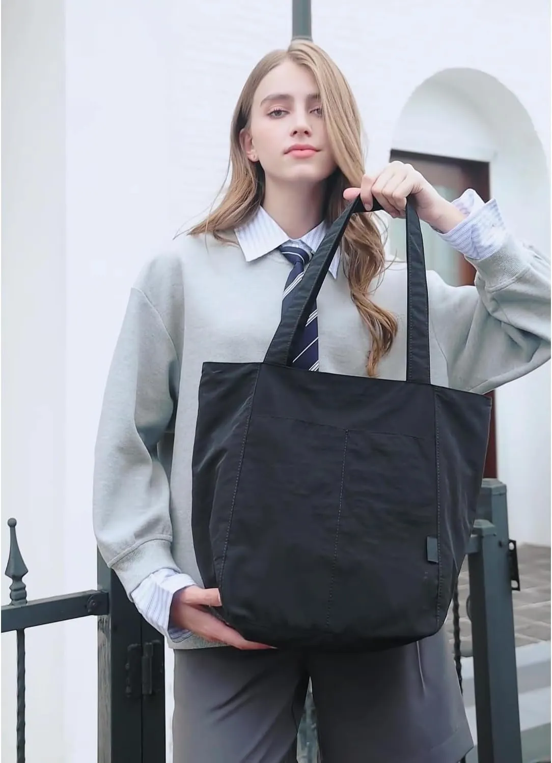 Barsine Tote Bag for Women Unisex Lightweight Nylon Totes Purses and Handbags Large Casual Shoulder Hobo for Travel Gym