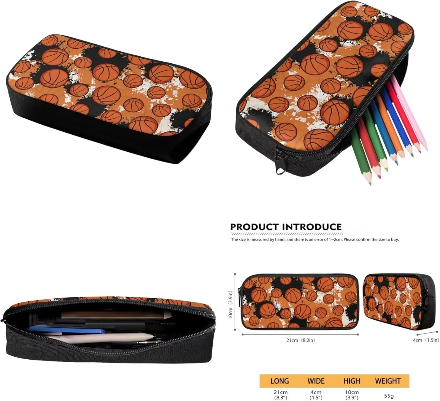 Basketball School Kids School Backpack for Boys 1st Grade Cool 3Pcs School Bag Set Teen Backpacks for Bookbag with Insulated Lunch Box Pencil Case for Daycare Primary Elementary