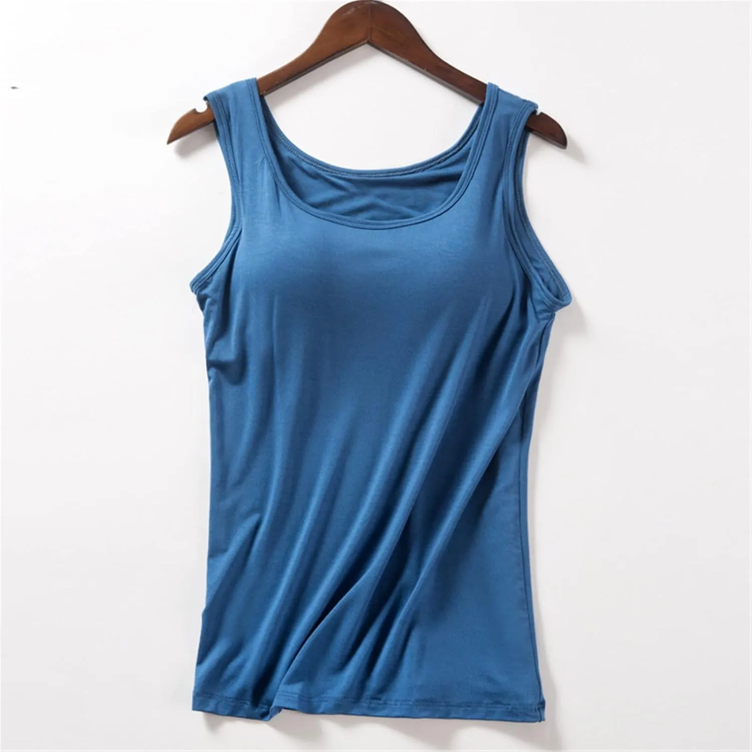Basysin Tank Tops with Built in Bras Shelf Bra Tanks Cami Workout Camisole Basic T-Shirts Padded Ttank Tops for Women