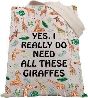 BDPWSS Giraffe Tote Bag Giraffe Lovers Gifts Giraffe Themed Gift Yes I Really Do Need All These Giraffes Reusable Grocery Bag