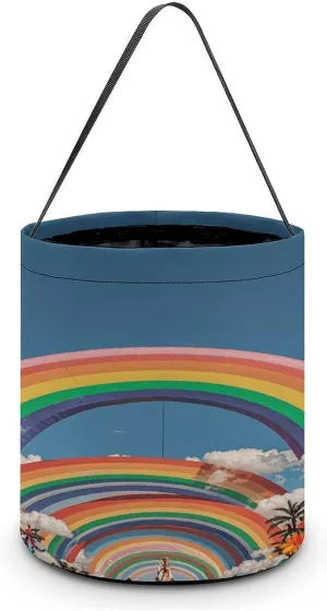 Beautiful World Rainbow Halloween Tote Candy Bag Candy Basket Candy Bucket Gift Bag for Halloween Party