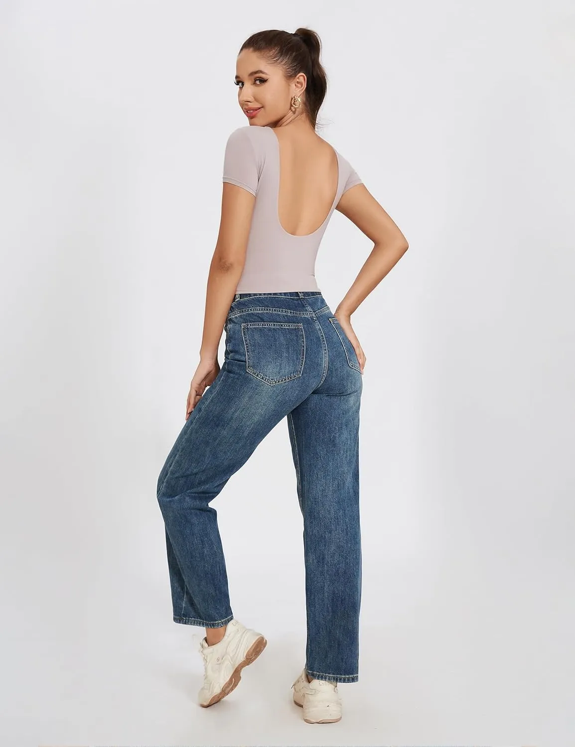 BEGOING Womens Backless Tops Sexy Open Back Shirts Short Sleeve Slim Fits Crop Tops Summer Y2K Tops Camisole 2024