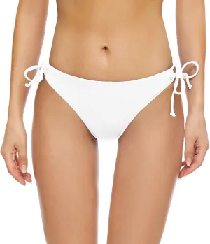 Bellecarrie Women's Tie Side Bikini Bottoms Mid Rise String Bathing Suits Bottom