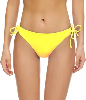 Bellecarrie Women's Tie Side Bikini Bottoms Mid Rise String Bathing Suits Bottom