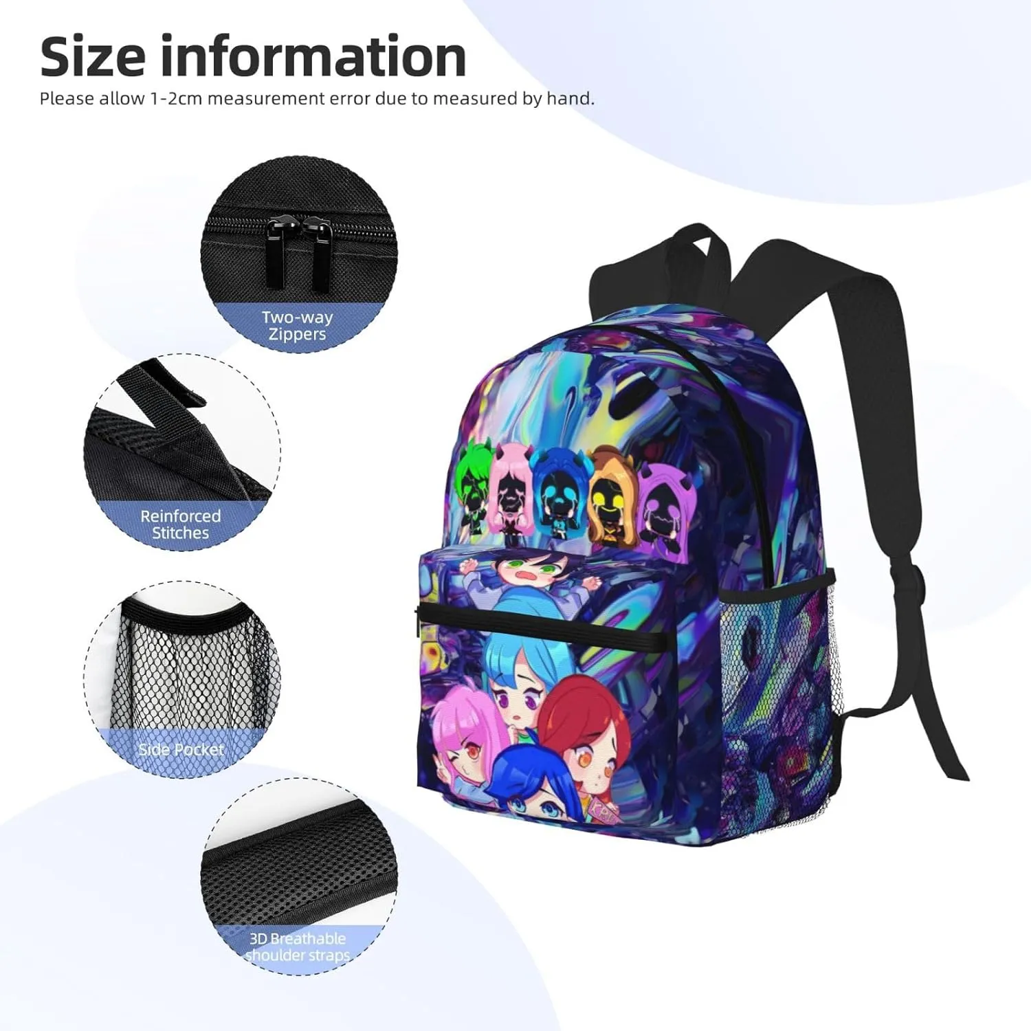 Big Capacity Backpack Fashion Daypack With Adjustable Straps Travel Laptop Backpacks, Black4