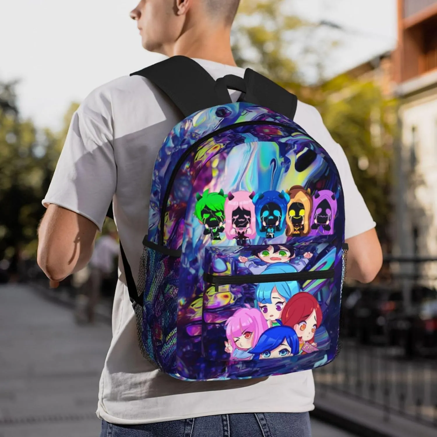 Big Capacity Backpack Fashion Daypack With Adjustable Straps Travel Laptop Backpacks, Black4