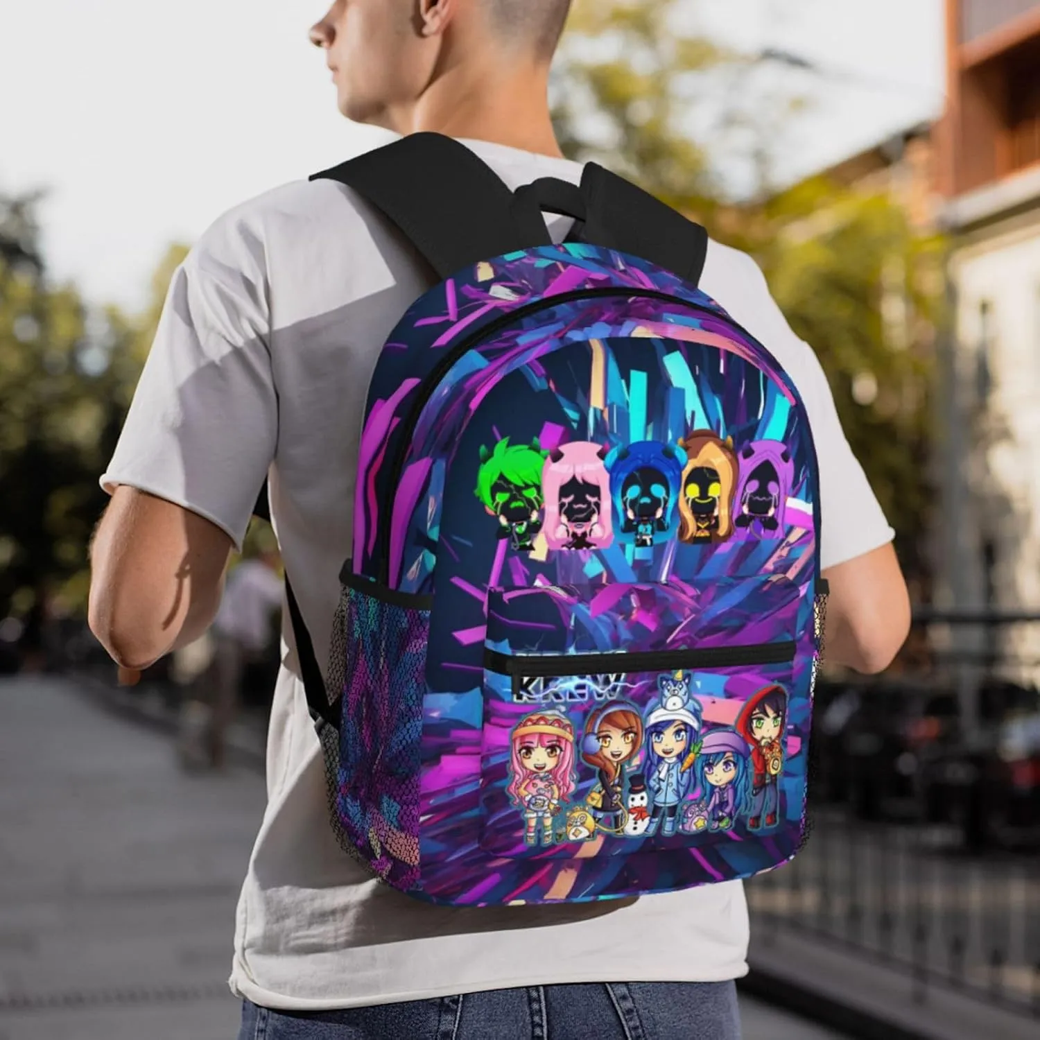 Big Capacity Backpack Fashion Daypack With Adjustable Straps Travel Laptop Backpacks, Black5