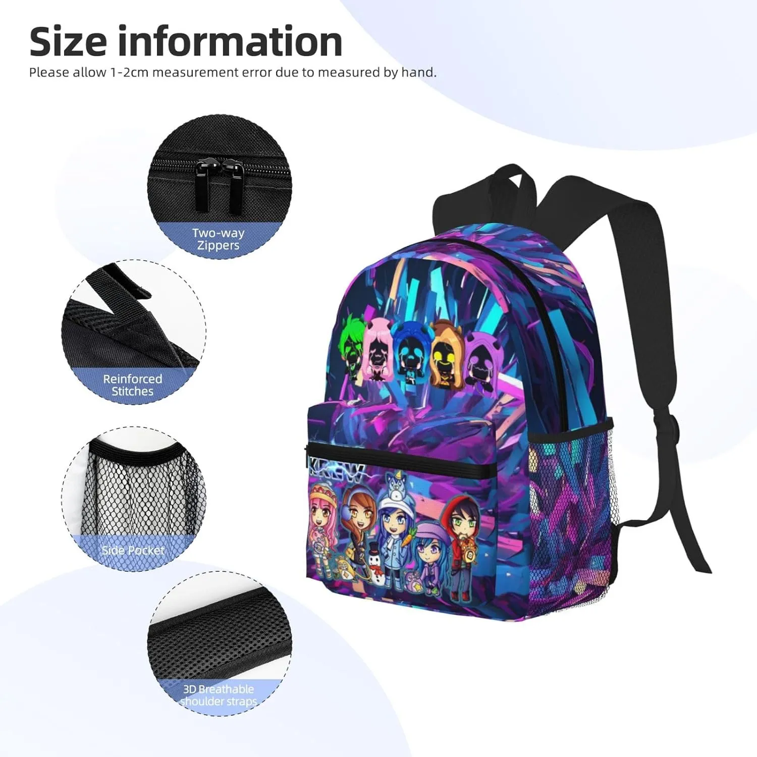 Big Capacity Backpack Fashion Daypack With Adjustable Straps Travel Laptop Backpacks, Black5