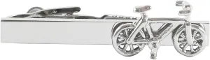 Bike Tie Clip Rhodium Plated Bicycle Tie Bar With Gift Box