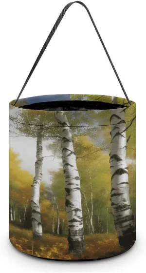 Birch Trees Halloween Tote Candy Bag Candy Basket Candy Bucket Gift Bag for Halloween Party