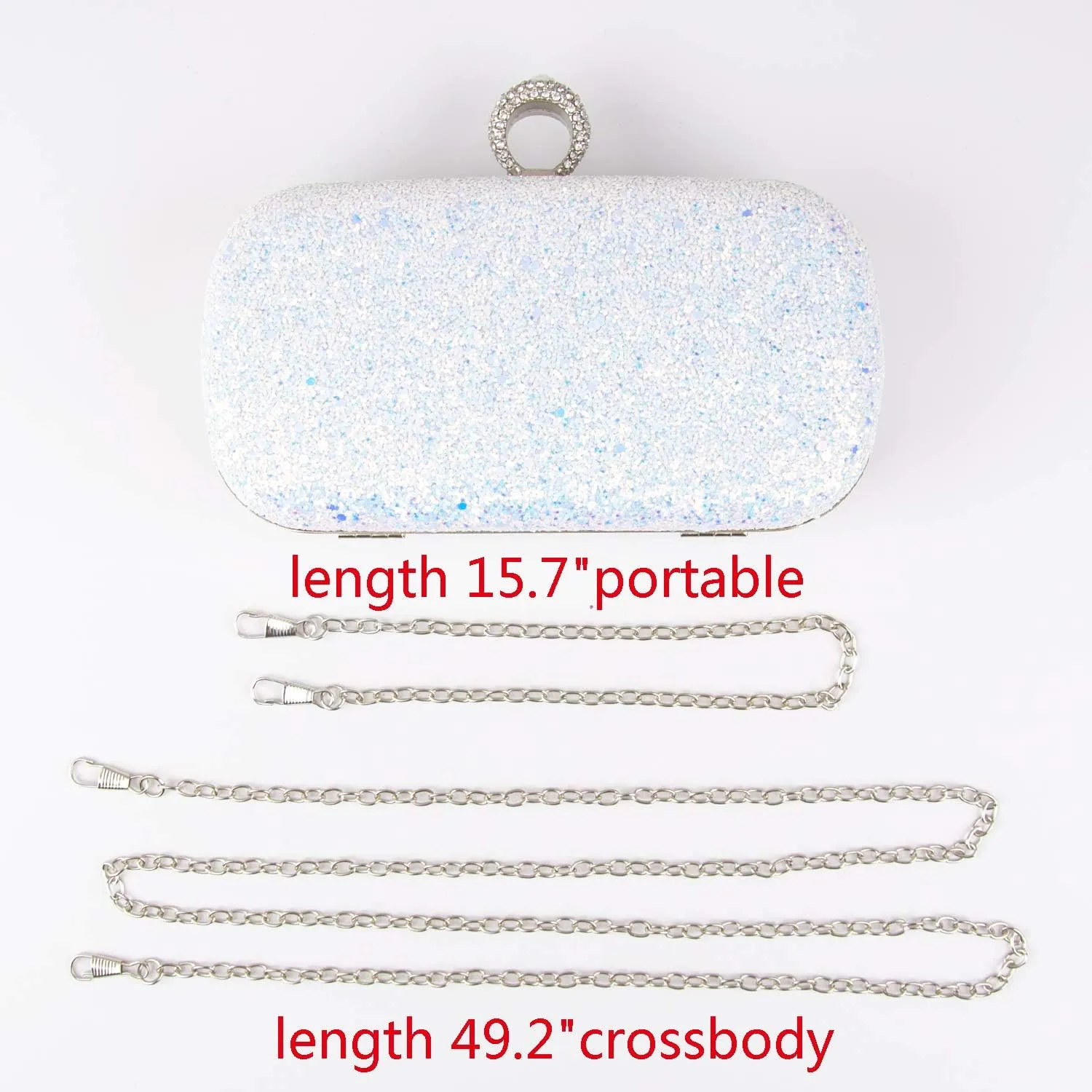 Black Pink Evening Bags Glitter And Clutches for Women Dance Wedding Party With Two Chain Strap