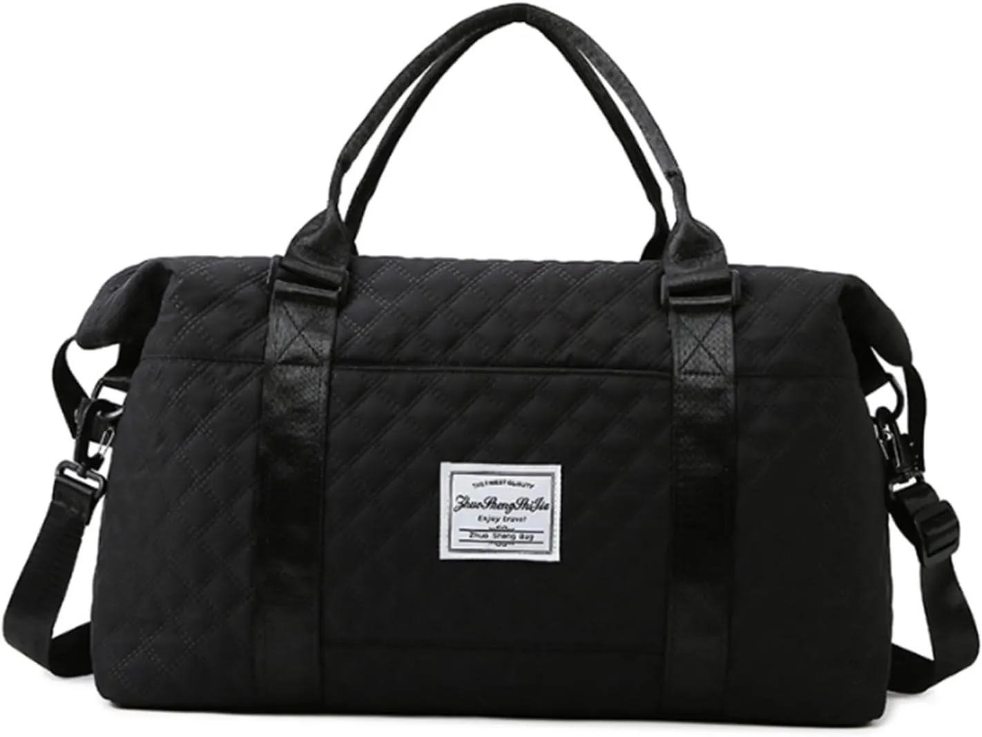 Black Travel Bag Overnight Cute Gym Tote Duffel Carry On Weekend Mini Bags for Women
