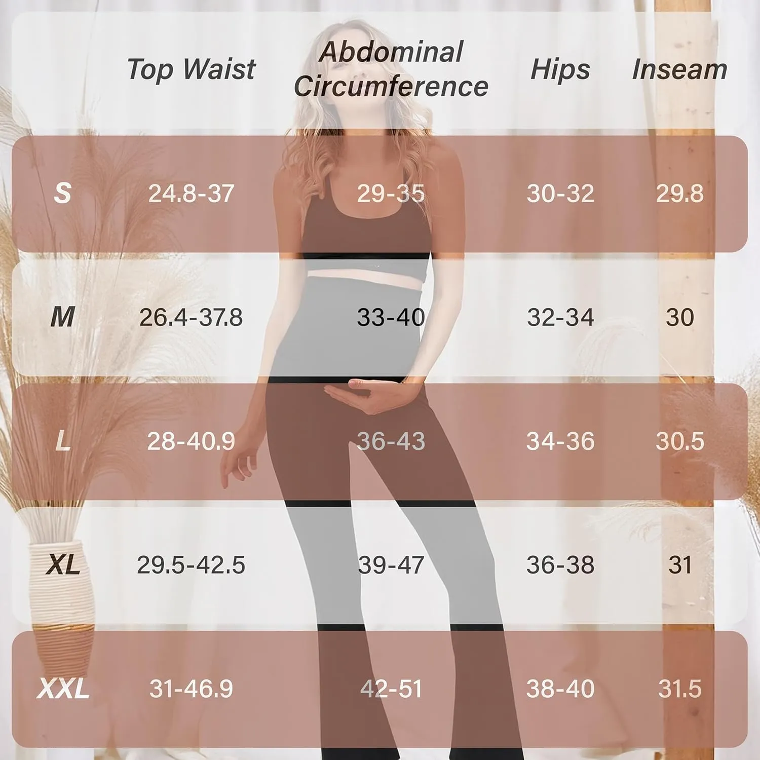 Blisset Women's Maternity Pants with Pockets Over The Belly Pregnancy Bootcut Yoga Pants for Work Casual